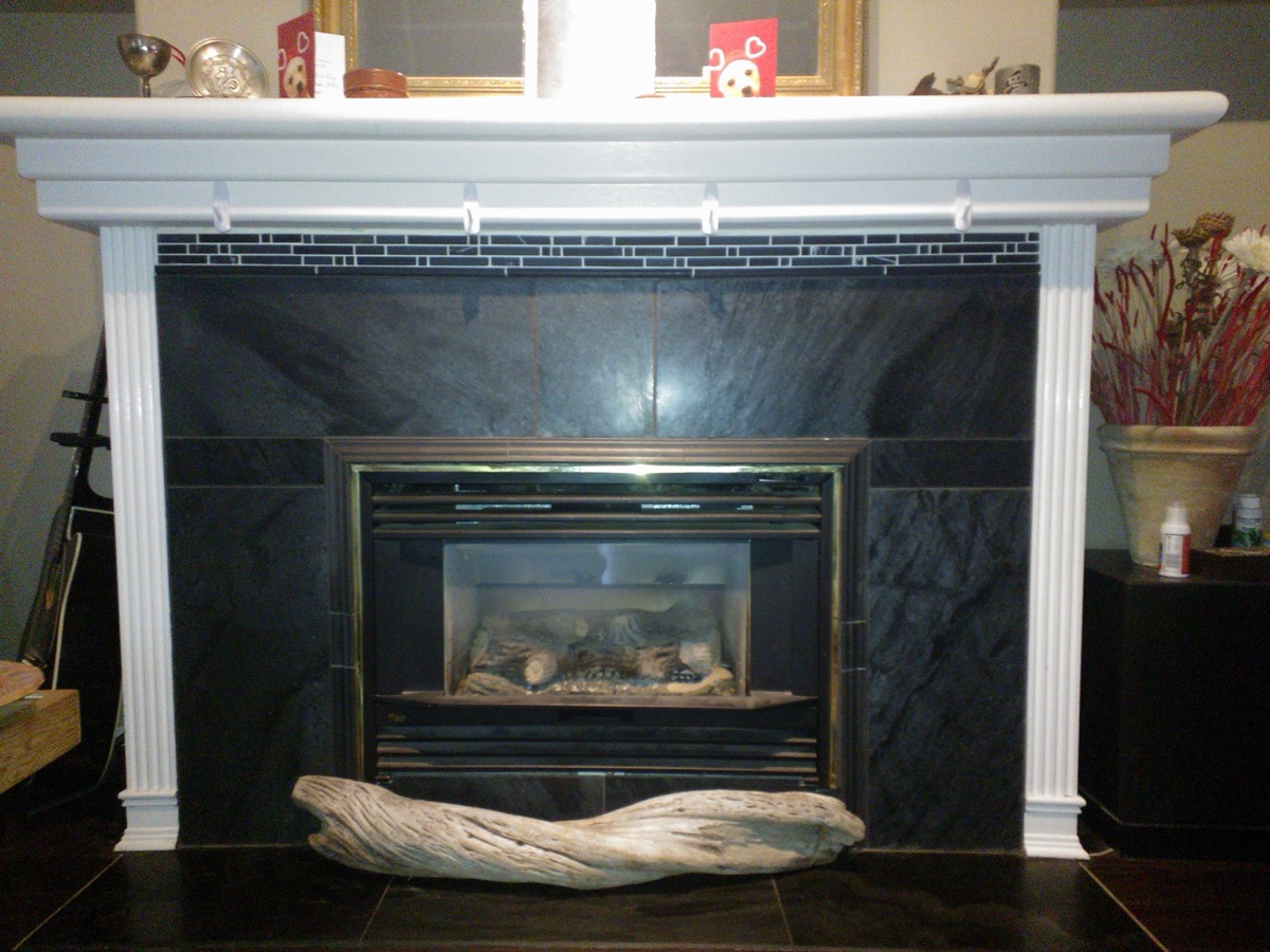 Custom interior fireplace and mantle